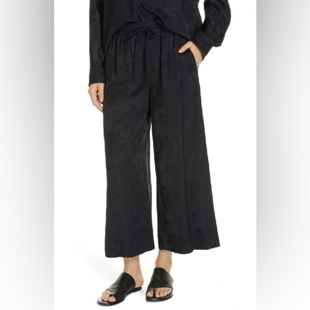 Vince Navy Wide-Leg Pants floral